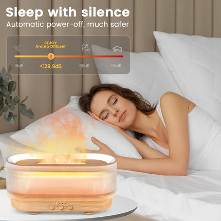 Air Flame Humidifier side profile with realistic flame ambiance light