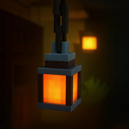 USA CALI Pixelated Lantern Night Light – Rechargeable RGB Lamp for Gamers