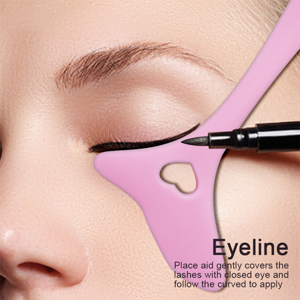2x Silicone Eyeliner Makeup Stencil reusable flexible template for eye makeup