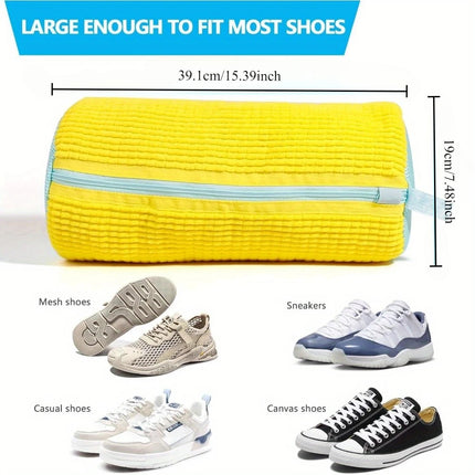 Shoe washing machine bag open view showing interior capacity for sneakers