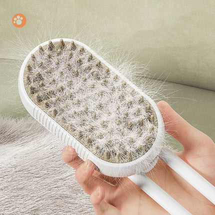 3 in 1 Cat Steam Brush for cats - grooming and deshedding feature