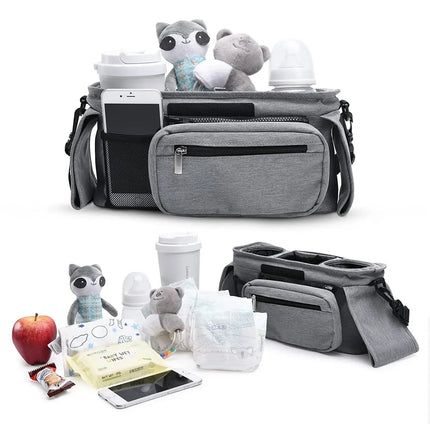 Baby stroller manager with secure non-slip strap close-up view