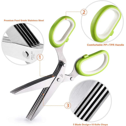 Herb Vegetable Kitchen Scissors cutting fresh herbs and vegetables