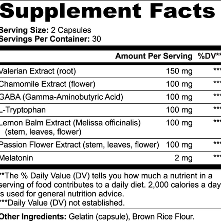 USA CALI Sleep Formula natural sleep support supplement product overview