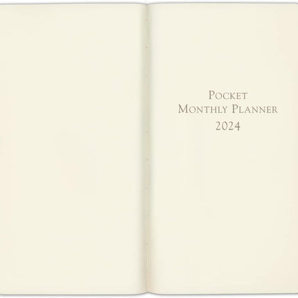 Pocket Monthly Planner 2024 - 18-Month Bonded Leather Calendar, Hydrangea, 6 x 3.25 in.