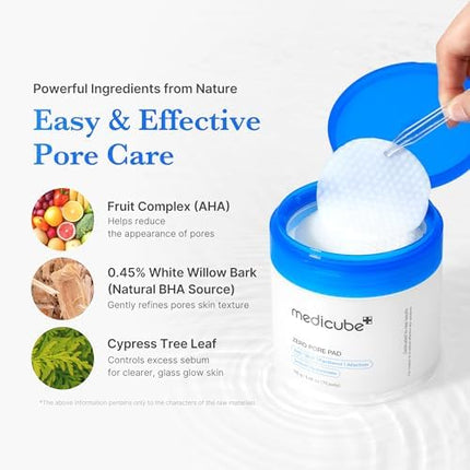 medicube Zero Pore Pad 2.0 — AHA/BHA Dual Toner Pads, 70 Count