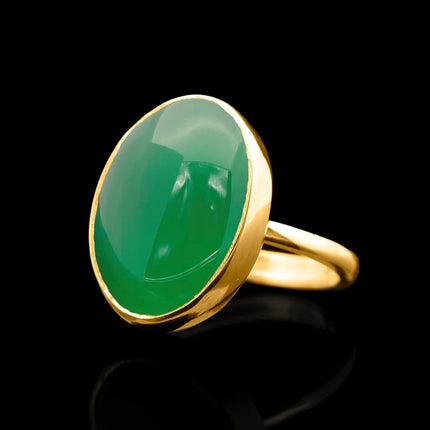 Oval Labradorite Ring in 24K Gold Vermeil Sterling Silver