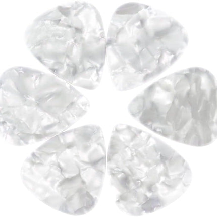 White Pearl Celluloid Guitar or Bass Pick, 0.46 mm Light