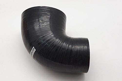 Automotive Silicone Hose Coupler, 90-Degree Elbow Reducer, 3.25 in to 3.5 in, Black