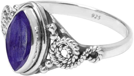 Gemstone Ring, 925 Sterling Silver Statement Ring For Women Girls — Home & Lifestyle