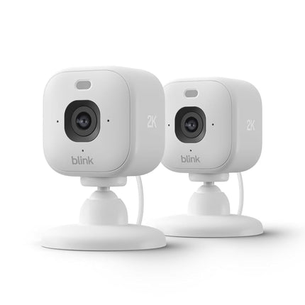 Mini 2K+ Plug-In Indoor Home & Pet Security Cameras, 2-Pack, White