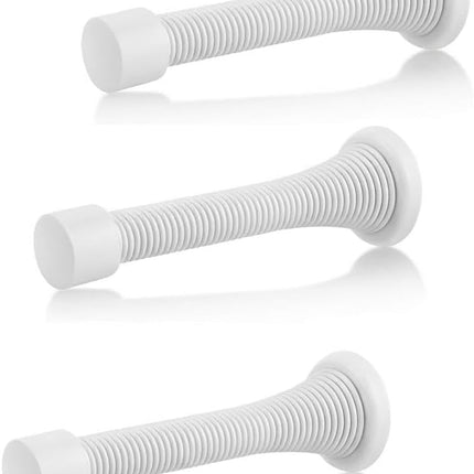 White Spring Wall Door Stopper, 3-Pack