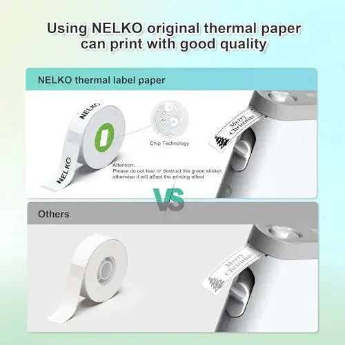Nelko P21 label maker with printed labels samples