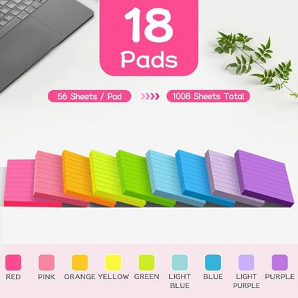(18 Pads) Lined Sticky Notes 3 - in use