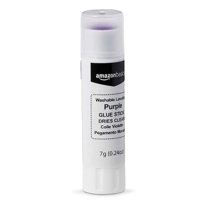 Purple Washable School Glue Sticks, Dries Clear, 0.24 oz, 30-Pack