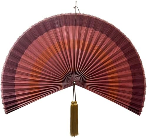 Large Green Bamboo-Style Folding Fan Wall Decor