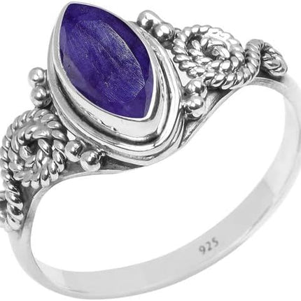 Gemstone Ring, 925 Sterling Silver Statement Ring For Women Girls — Home & Lifestyle