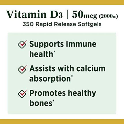 Nature's Bounty Vitamin D3 bone and immune health