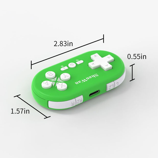 Bluetooth Keychain-Sized Mini Gamepad Controller - Green