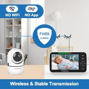 No WiFi 5-Inch Pan-Tilt-Zoom Video Baby Monitor