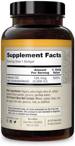 NatureWise Vitamin D3 supplement facts panel