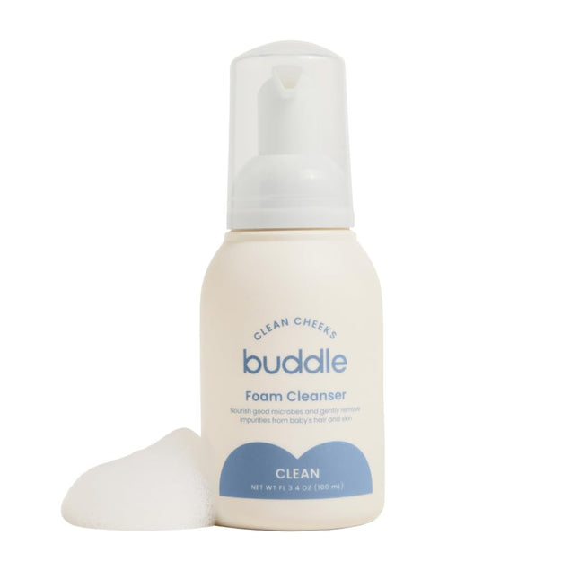 Clean Cheeks Baby Micellar No-Rinse Foam Cleanser with Chamomile, Witch Hazel, Arnica Montana, Skin Barrier Supporting, 3.4 oz