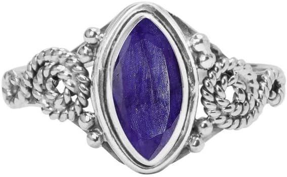 Gemstone Ring, 925 Sterling Silver Statement Ring For Women Girls — Home & Lifestyle