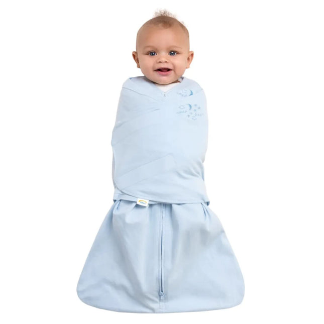 100% Cotton Sleepsack Swaddle, 3-Way Adjustable Wearable Blanket, TOG 1.5, Baby Blue, Newborn 0-3 Months