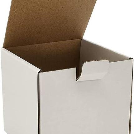 50 Pack 4x4x4'' Small White Corrugated Shipping Boxes