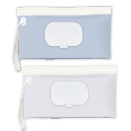 Baby Wipes Holder 2 Pack, Blue & Beige