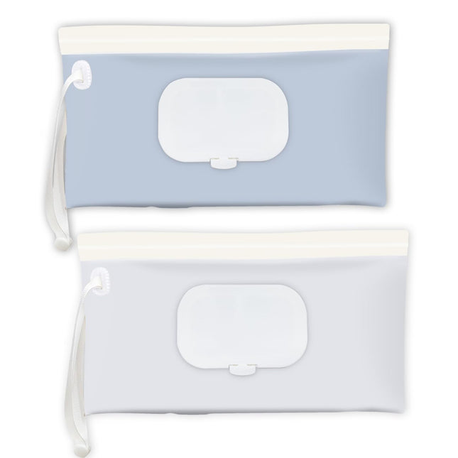 Baby Wipes Holder 2 Pack, Blue & Beige