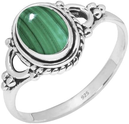 Natural Gemstone Stone Rings- 925 Sterling Silver Ring For Womens and — Home & Lifestyle