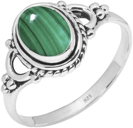 Natural Gemstone Stone Rings- 925 Sterling Silver Ring For Womens and — Home & Lifestyle