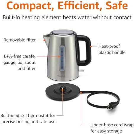 Amazon Basics Electric Kettle - Side Profile