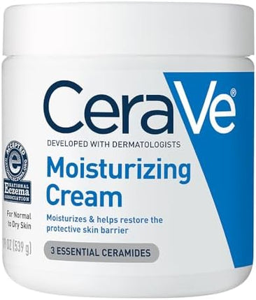 CeraVe Moisturizing Cream 19oz – Hydrating Body & Face Moisturizer for Dry Skin