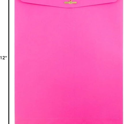 Ultra Fuchsia Hot Pink 9 x 12 Clasp Envelopes, 25/Pack