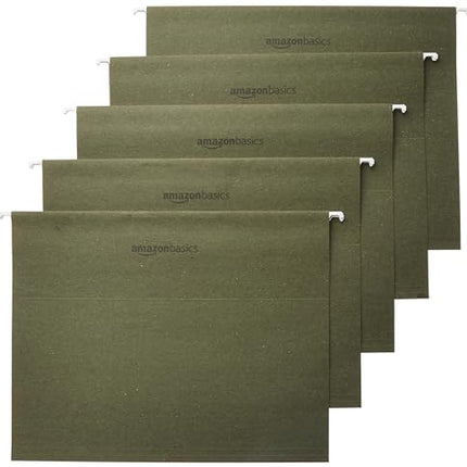 Hanging File Folders with Adjustable Tabs, Letter Size, Green, 25-Pack