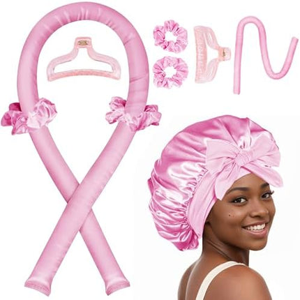 No-damage heatless curls kit accessories and styling tools included