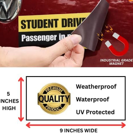 DriveForge ForjaRuta Funny Student Driver Magnetic Car Sign 4 Pack – Bumper Magnet Sticker for Car — Auto & Moto