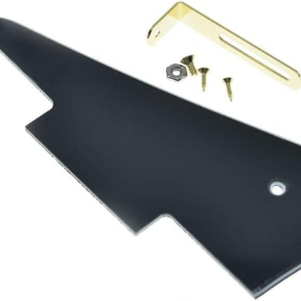 Black 3-Ply LP-Style Guitar Pickguard with Gold Bracket and Steel Screws