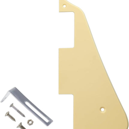 Cream 1-Ply Electric Guitar Pickguard with Chrome Bracket