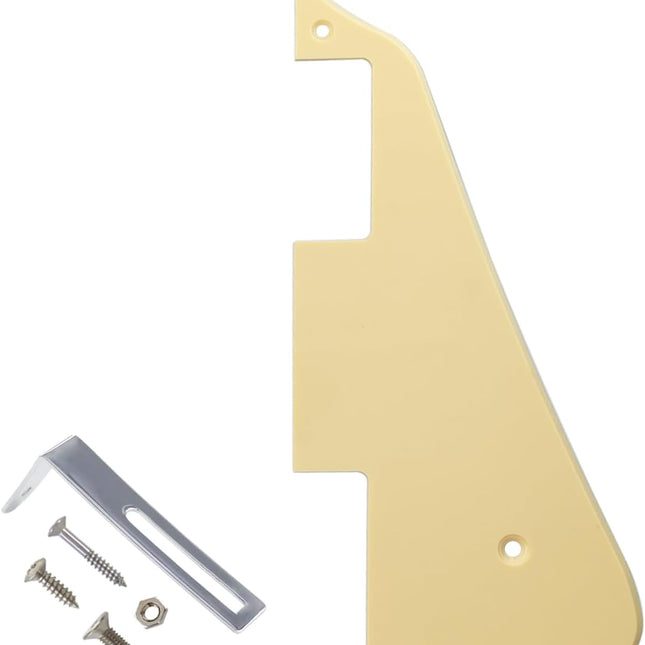 Cream 1-Ply Electric Guitar Pickguard with Chrome Bracket