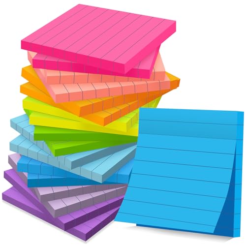 (18 Pads) Lined Sticky Notes 3 - side view