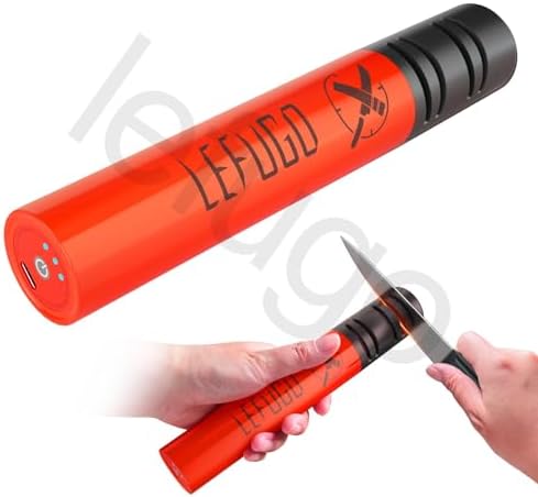 Cordless electric knife sharpener USB-C rechargeable 3-speed front view