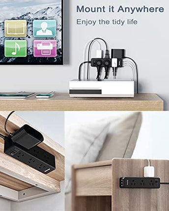 Power strip - flat plug design