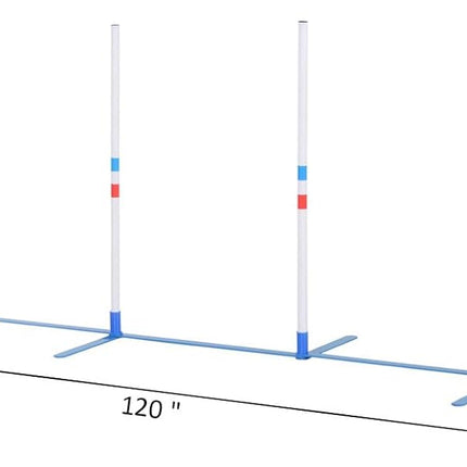 PawHaven RefugioPata Lightweight Dog Agility Weave Pole Kit 6 Adjustable PE Poles — Pet Supplies