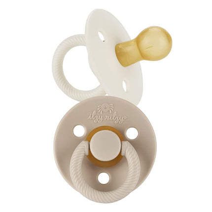 Natural Rubber Newborn Pacifiers - Coconut & Toast Set of 2
