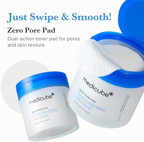 medicube Zero Pore Pad 2.0 — AHA/BHA Dual Toner Pads, 70 Count