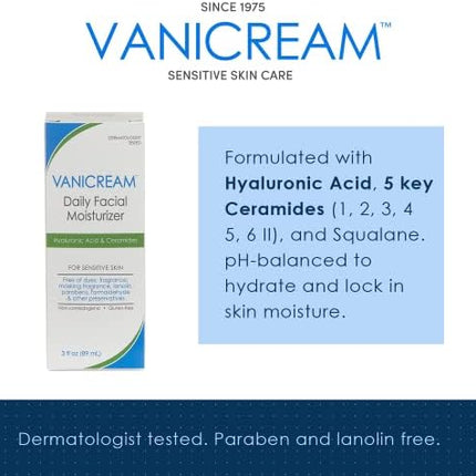Vanicream Moisturizer - ingredients label