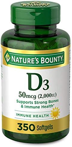 Nature's Bounty Vitamin D3 2000 IU 350 softgels - front